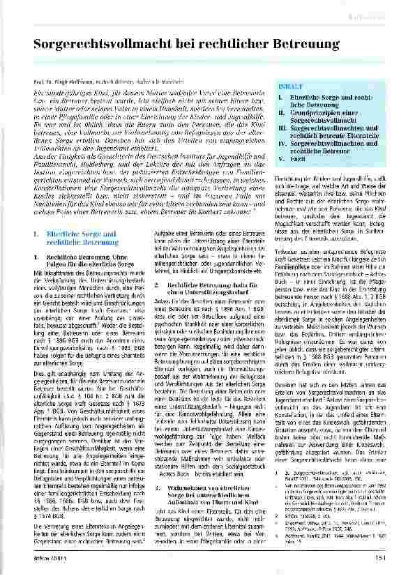 Vorschauseite 1: Sorgerechtsvollmacht bei rechtlicher Betreuung