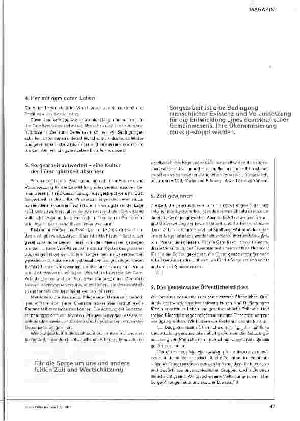 Vorschauseite 2: Vor der Care Revolution kommt die Care Resolution