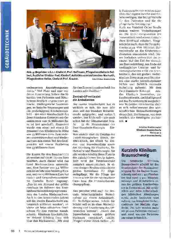 Vorschauseite 4: Das Zwei-Standorte-Konzept des Klinikums Braunschweig