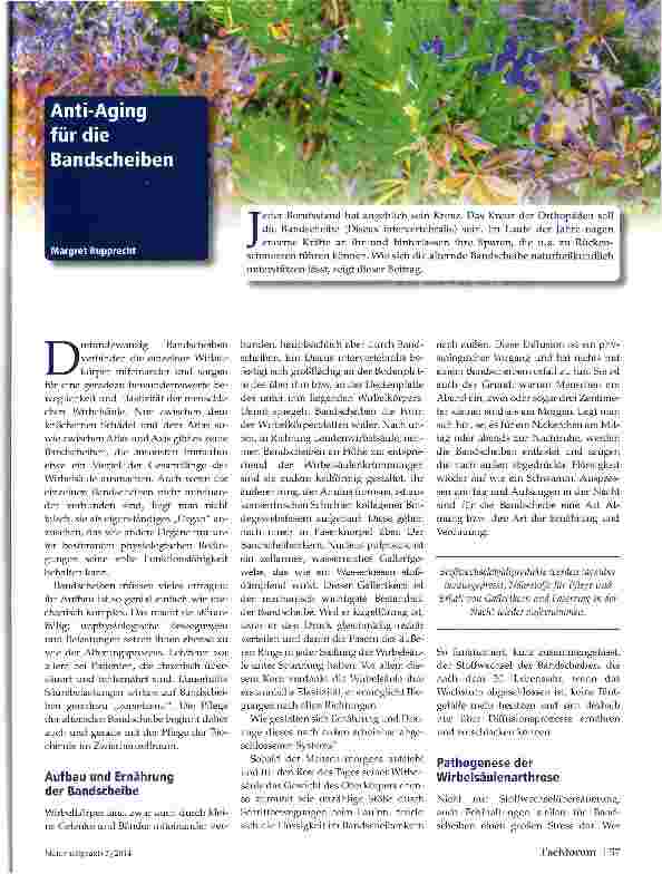 Vorschauseite 1: Anti-Aging für die Bandscheiben