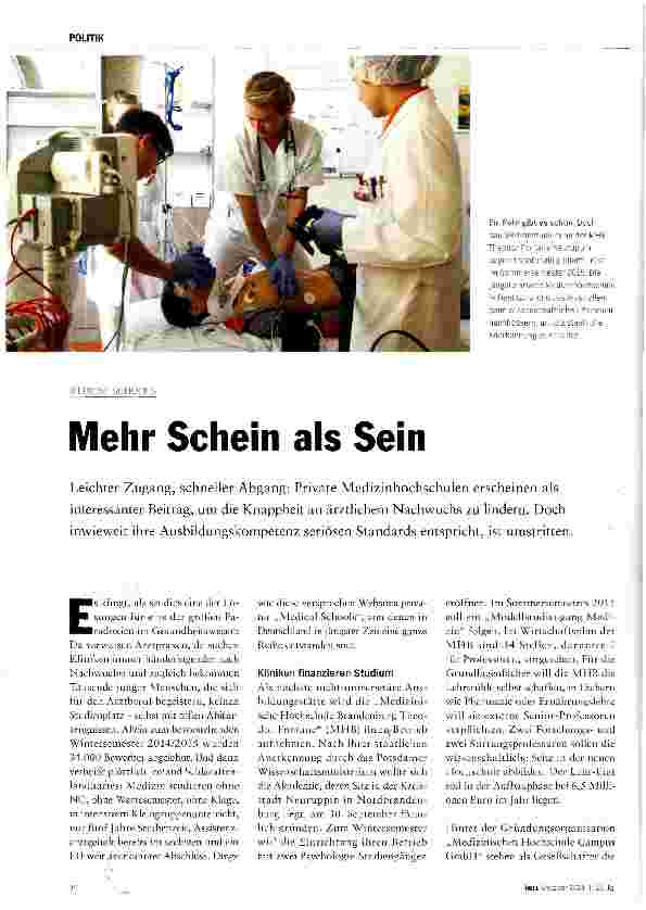 Vorschauseite 1: Mehr Schein als Sein