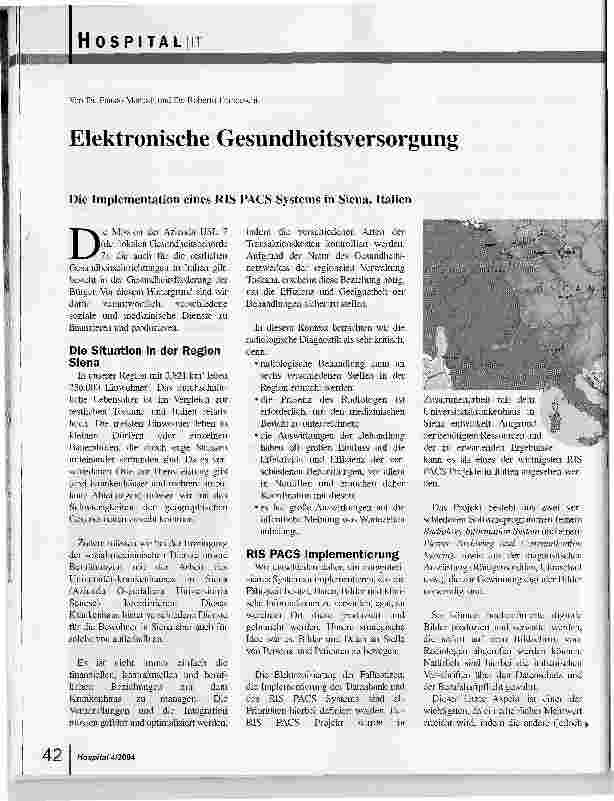 Vorschauseite 1: Elektronische Gesundheitsversorgung