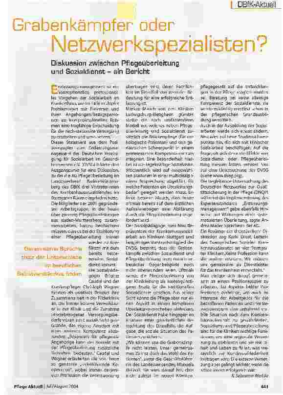 Vorschauseite 1: Grabenkämpfer oder Netzwerkspezialisten?