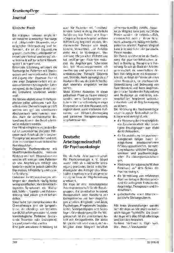 Vorschauseite 3: Chemotherapie und Nachsorge bei Hirntumoren