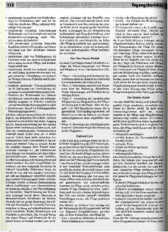 Vorschauseite 2: Transkulturelle Pflege Seminar vom 18. - 20 August 1993 an der Universität Maastricht