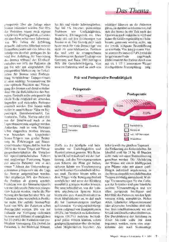Vorschauseite 4: Ergebnisse einer Langzeit-Stomaversorgung nach abdominellen Eingriffen Eine Studie an 215 Patienten