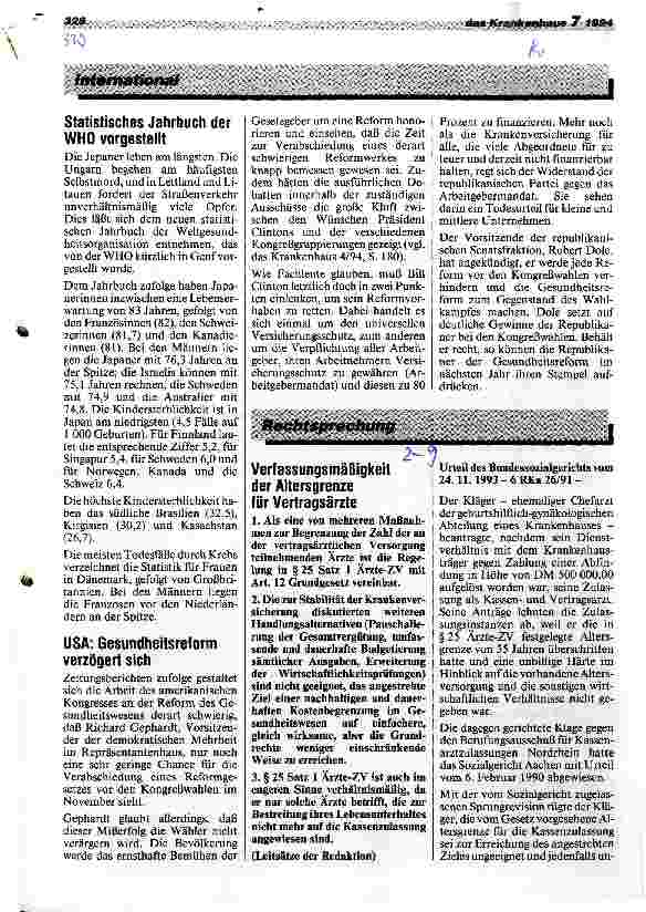 Vorschauseite 1: Verfassungsmäßigkeit der Altersgrenze für Vertragsärzte Urteil Bundessozialgericht, 24.11.93 - 6 RKa 26/91