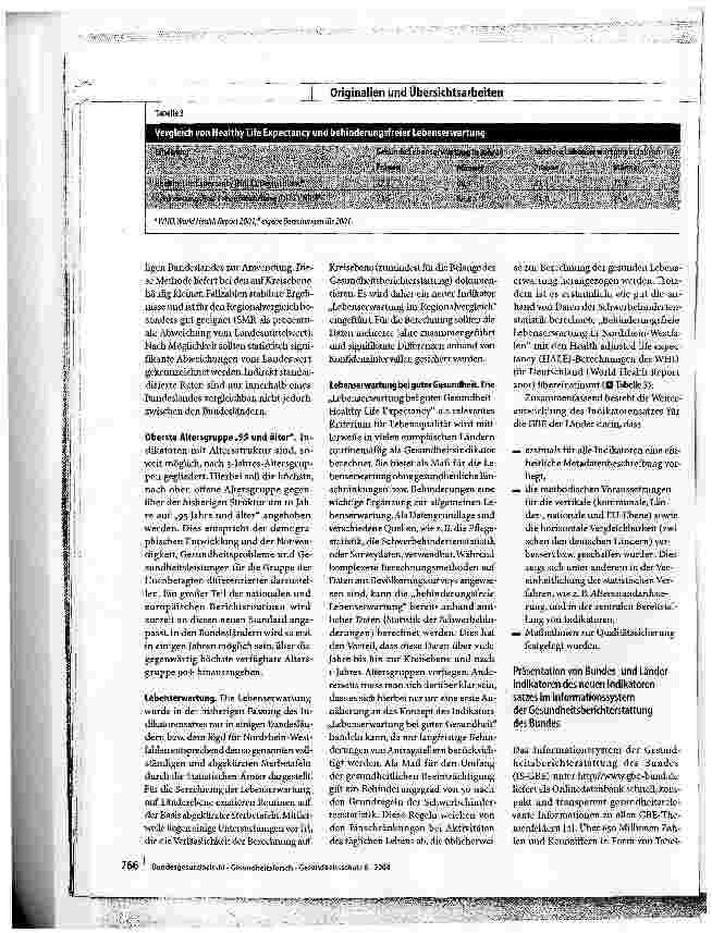 Vorschauseite 5: Der neue Länderindikatorensatz für die Gesundheitsberichterstattung