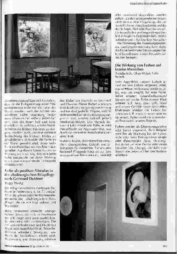 Vorschauseite 3: Farben für die Patientenzimmer der Station 3EGemeinschaftsreferat der Auszubildenden des Kurses 2001/2004