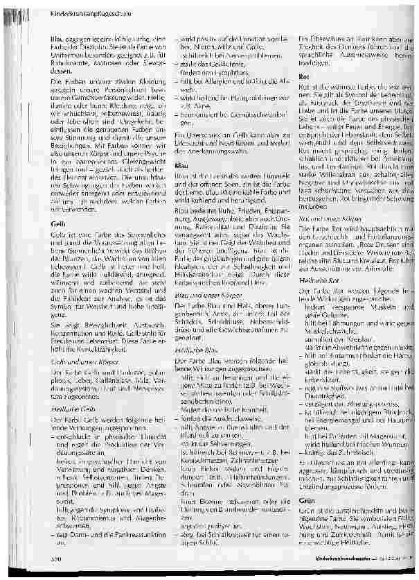 Vorschauseite 4: Farben für die Patientenzimmer der Station 3EGemeinschaftsreferat der Auszubildenden des Kurses 2001/2004