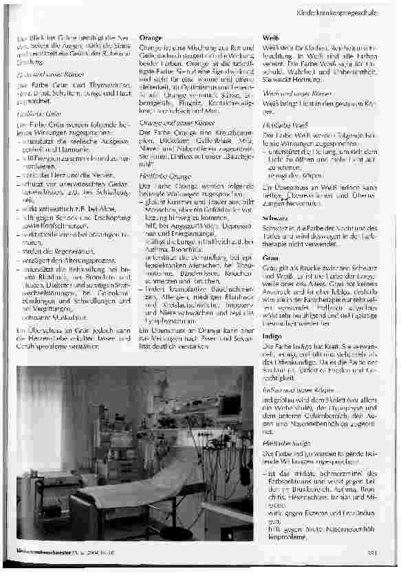 Vorschauseite 5: Farben für die Patientenzimmer der Station 3EGemeinschaftsreferat der Auszubildenden des Kurses 2001/2004