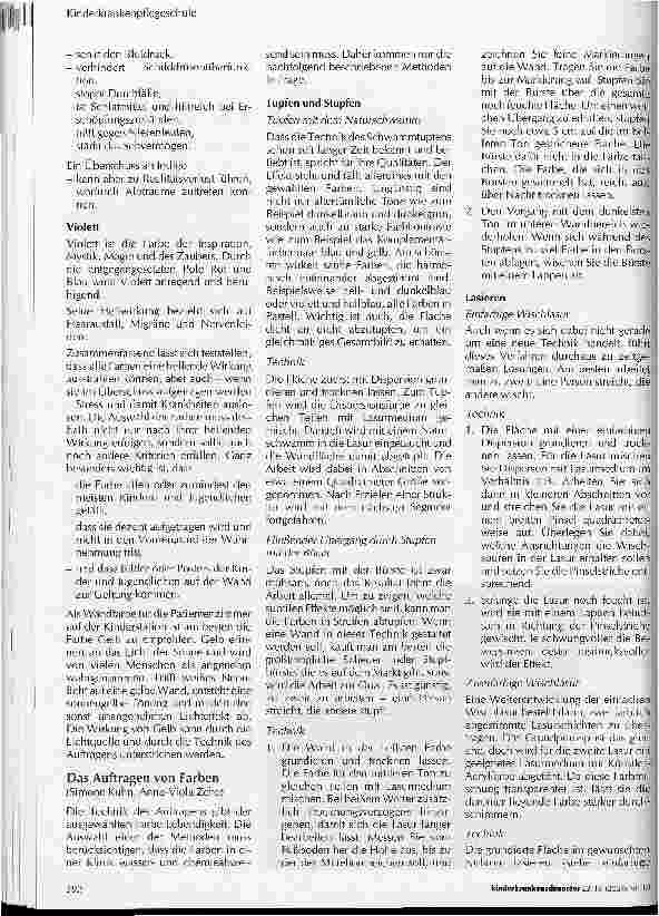 Vorschauseite 6: Farben für die Patientenzimmer der Station 3EGemeinschaftsreferat der Auszubildenden des Kurses 2001/2004