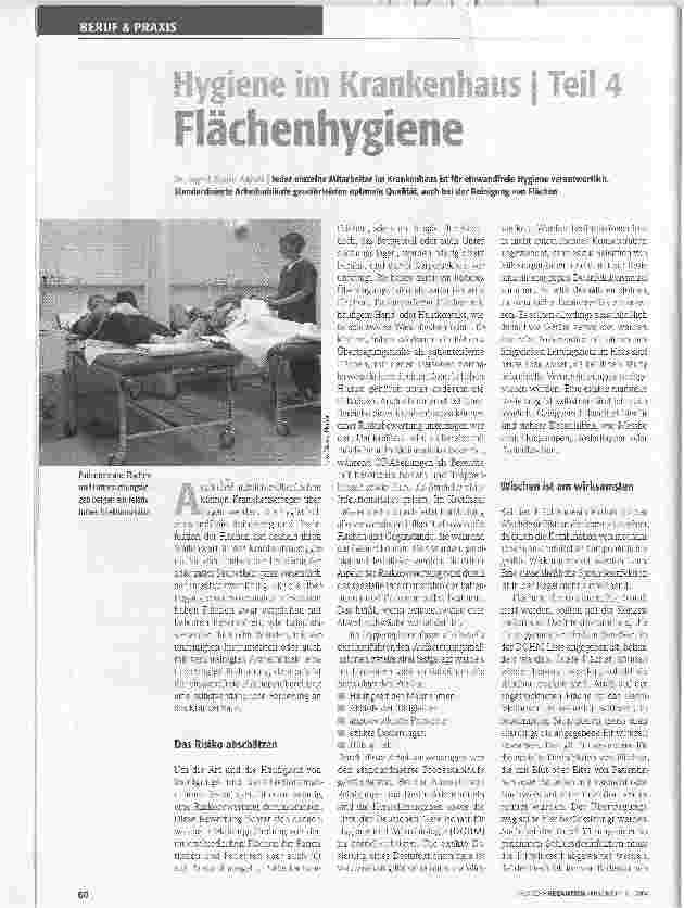 Vorschauseite 1: Higiene im Krankenhaus, Flächenhygiene Teil 4
