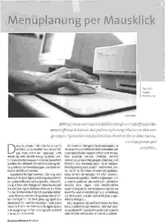 Vorschauseite 1: Menüplanung per Mausklick