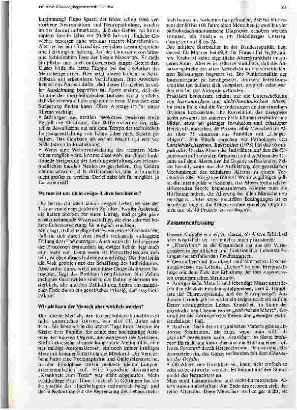 Vorschauseite 4: Altern - Schicksal oder Krankheit