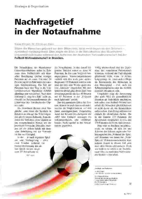 Vorschauseite 1: Nachfragetief in der Notaufnahme
