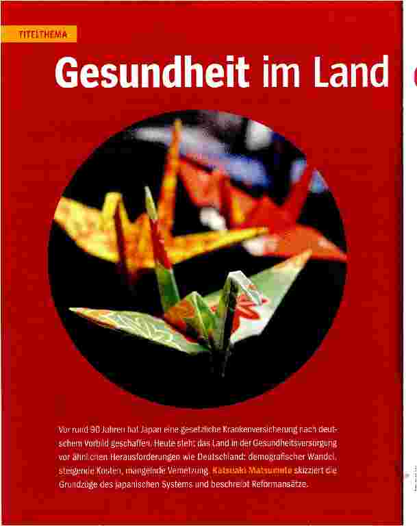 Vorschauseite 1: Gesundheit im Land der Langlebigkeit