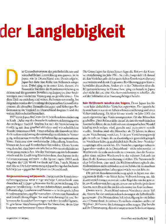 Vorschauseite 2: Gesundheit im Land der Langlebigkeit