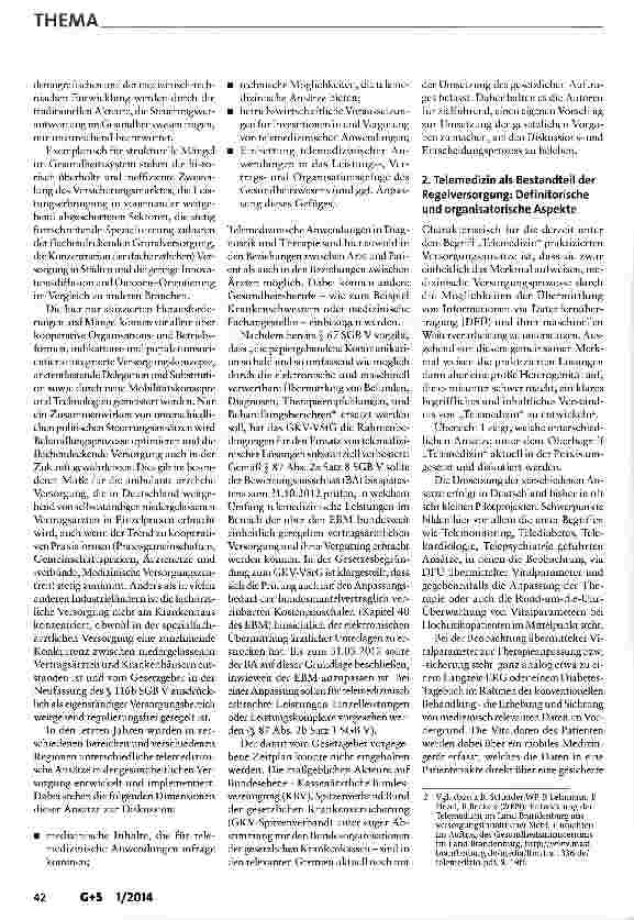 Vorschauseite 2: Telemedizin als Bestandteil der GKV-Regelversorgung