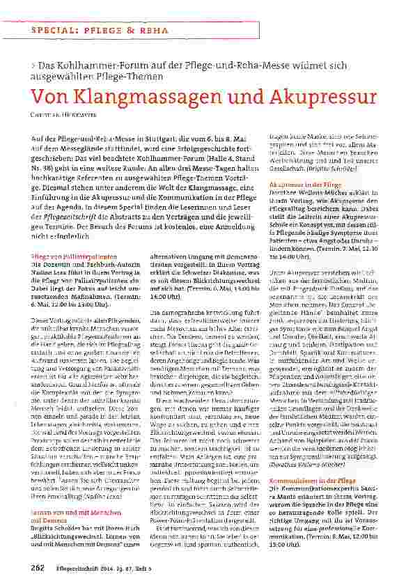 Vorschauseite 1: Von Klangmassagen und Akupressur