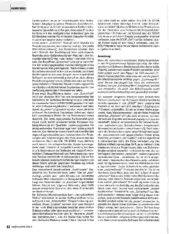Vorschauseite 3: Der Schutz von Patientendaten bei vernetzten Medizinprodukten Teil 1: Verantwortlichkeiten im Bereich des Medizinprodukterechts