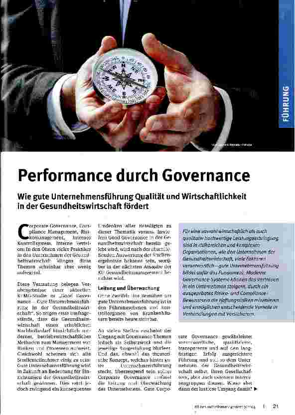 Vorschauseite 1: Performance durch Governance