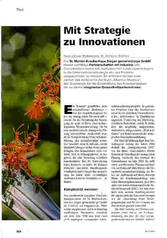 Vorschauseite 1: Mit Strategie zu Innovationen