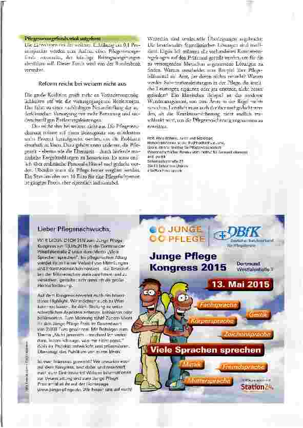 Vorschauseite 4: WAS BRINGT DAS ERSTE PFLEGESTÄRKUNGSGESETZ?