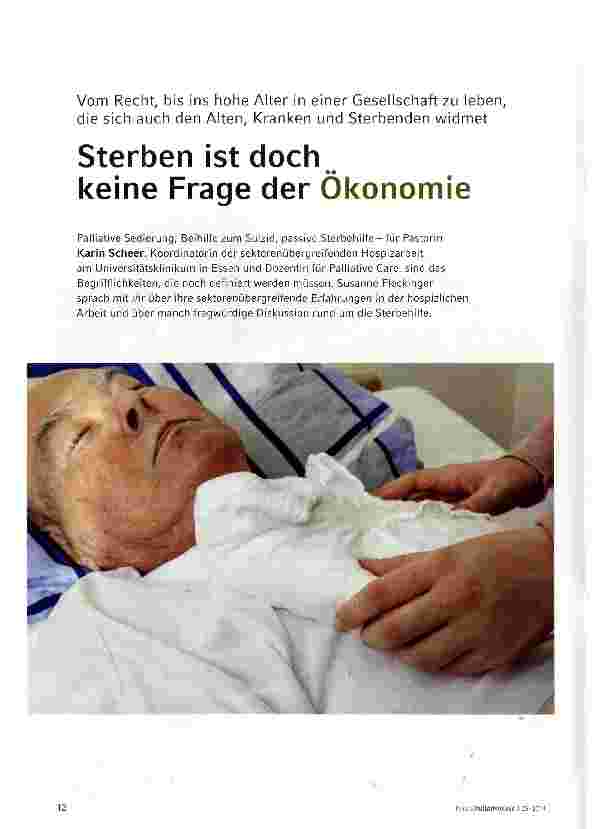Vorschauseite 1: Sterben ist doch keine Frage der Ökonomie
