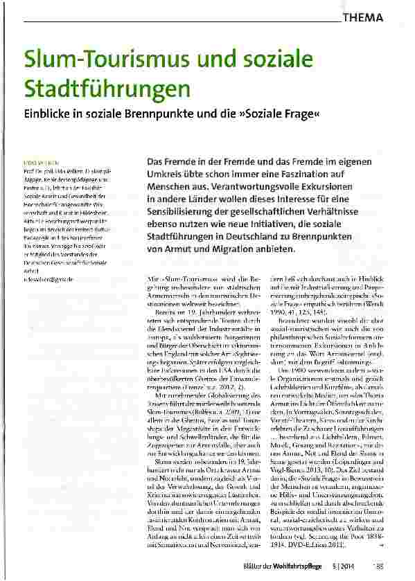 Vorschauseite 1: Slum-Tourismus und soziale Stadtführungen