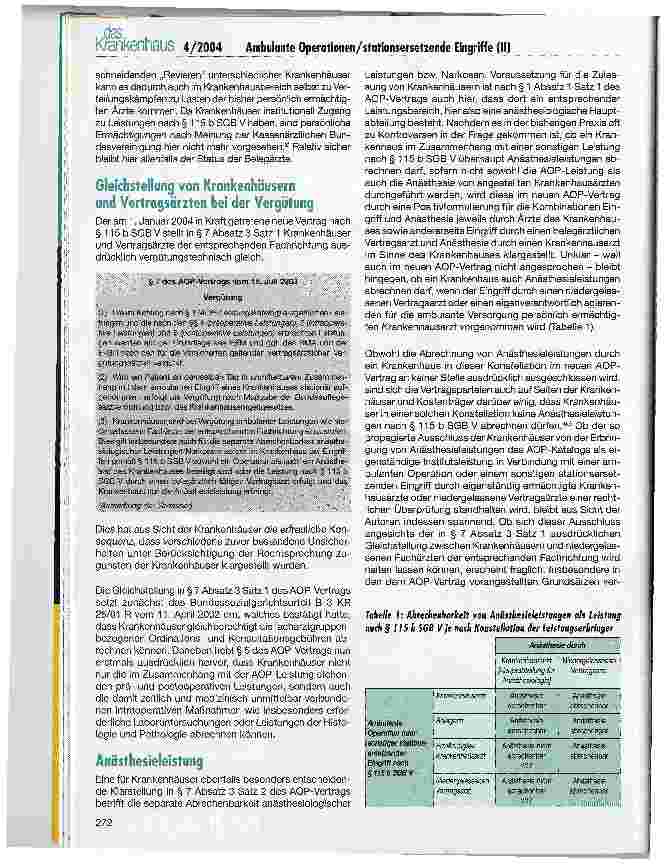 Vorschauseite 3: Ambulante Operationen und Stationsersetzende Eingriffe im Krankenhaus nach § 115 b SGB V -eine Einstiegshilfe (II)