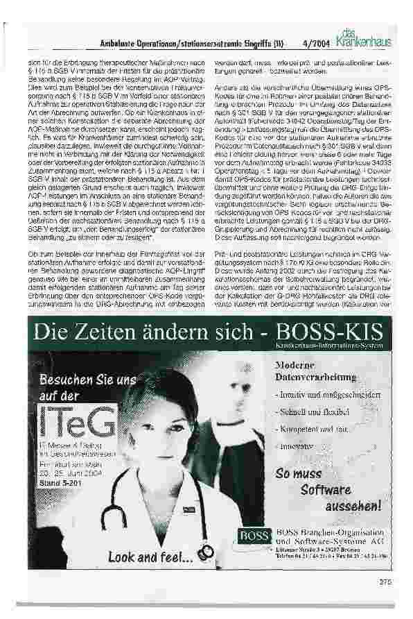 Vorschauseite 5: Ambulante Operationen und Stationsersetzende Eingriffe im Krankenhaus nach § 115 b SGB V -eine Einstiegshilfe (II)