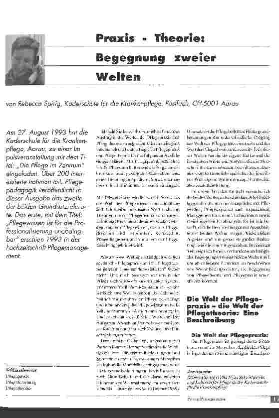 Vorschauseite 1: Praxis - Theorie: Begegnung zweier Welten