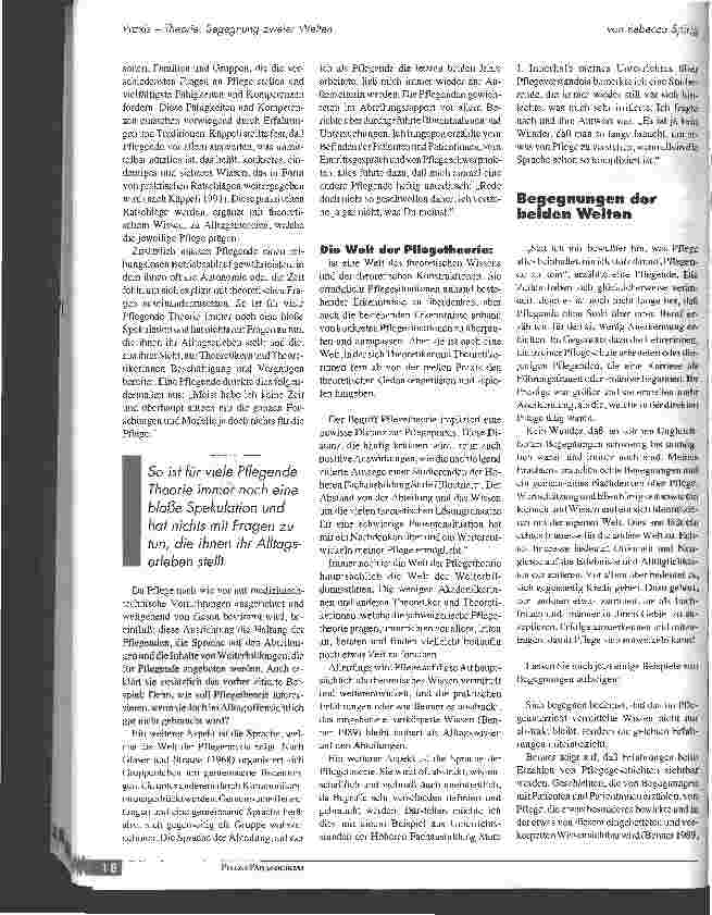 Vorschauseite 2: Praxis - Theorie: Begegnung zweier Welten