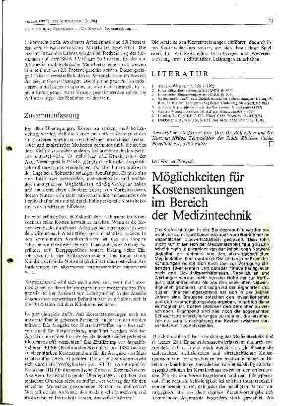 Vorschauseite 6: Siebenjährige Entwicklung eines Zentrallabors: Konsequenzen