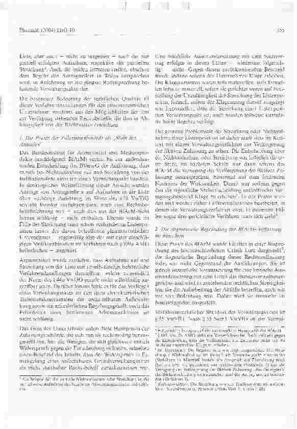 Vorschauseite 2: Abermals: Die Streichung von der Traditionsliste als anfechtbarer Verwaltungsakt - eine dogmatische Annäherung. (Teil 1)