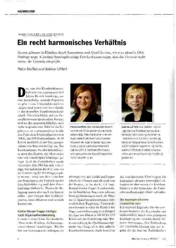 Vorschauseite 1: Ein recht harmonisches Verhältnis