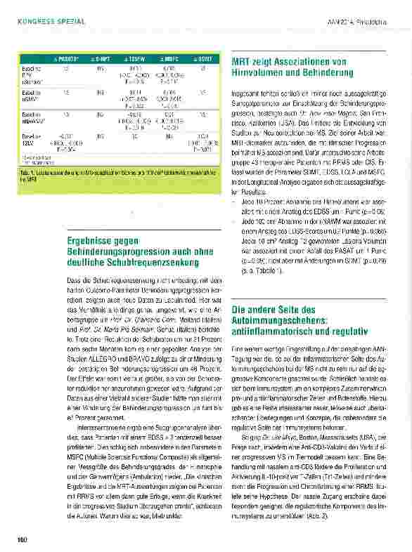 Vorschauseite 2: Patienten-orientierte Fortschritte in der MS-Therapie