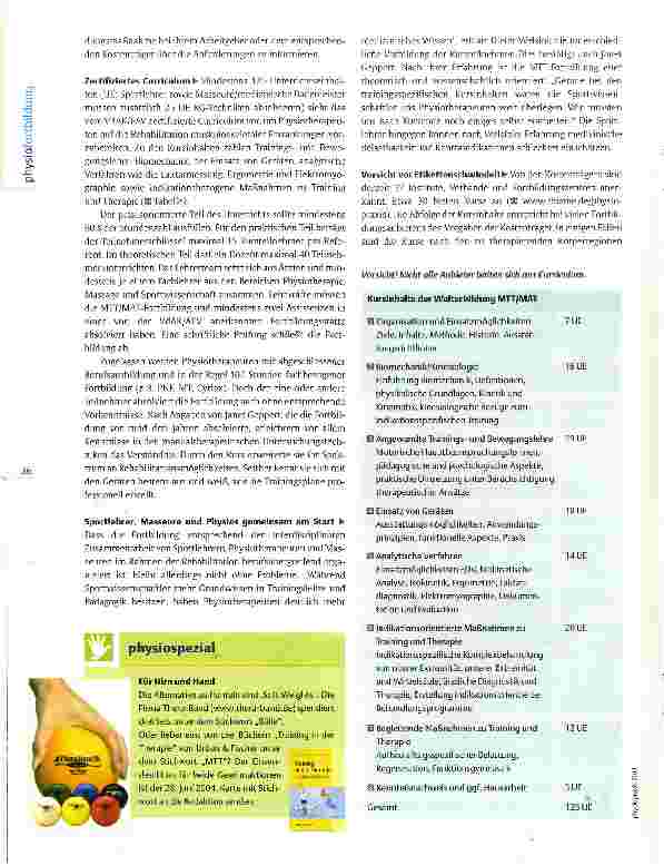 Vorschauseite 3: Fortbildungsführer Medizinische Trainingstherapie Geräte als Assistenten