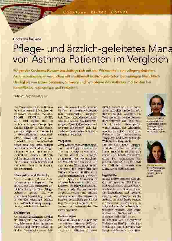 Vorschauseite 1: Pflegeund ärztlich-geleitetes Mana von Asthma-Patienten im Vergleich