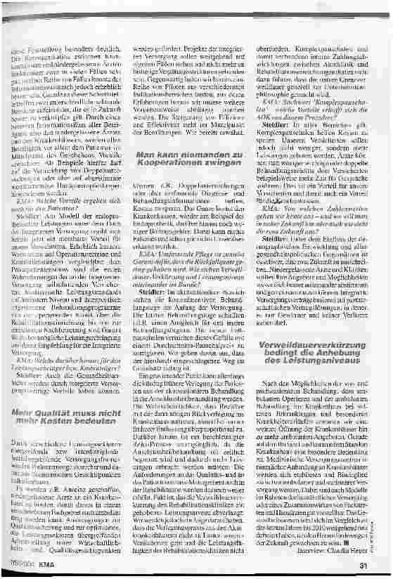 Vorschauseite 2: Gesünder und sparsamerINTEGRIERTE VERSORGUNG