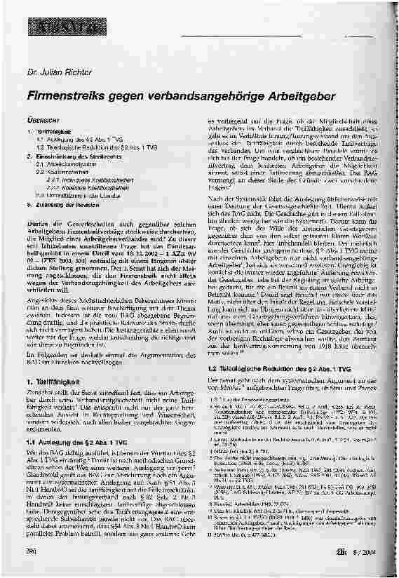 Vorschauseite 1: Firmenstreiks gegen Verbandsangehörige Arbeitgeber