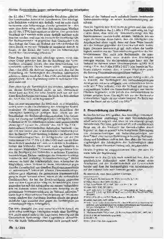 Vorschauseite 2: Firmenstreiks gegen Verbandsangehörige Arbeitgeber
