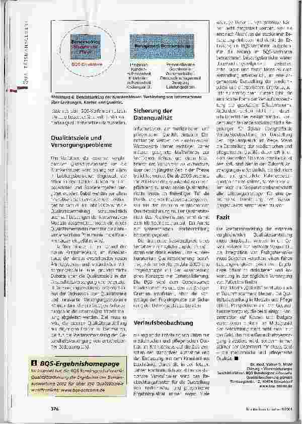 Vorschauseite 3: Gesundheitskosten und ihr GegenwertStand des BQS-Verfahrens für die Qualitätsdarstellung der Krankenhäuser