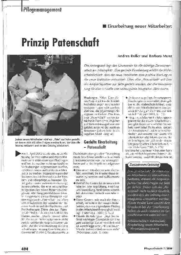 Vorschauseite 1: Prinzip Patenschaft - Einarbeitung neuer Mitarbeiter