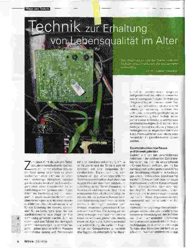 Vorschauseite 1: Technik zur Erhaltung von Lebensqualität im Alter