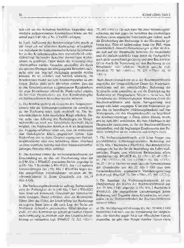 Vorschauseite 4: KrankenhausplanaufnahmeverfahrenBundesverfassungsgericht, Beschluss vom 14. Januar 2004 - 1 BVR 506/03