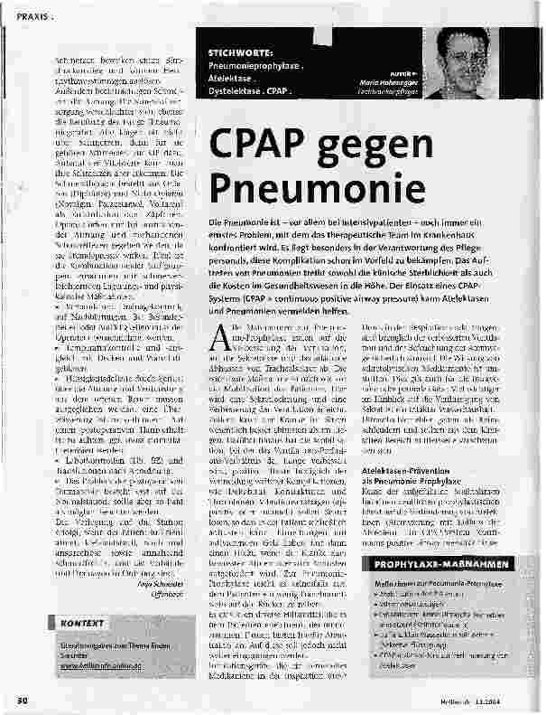 Vorschauseite 1: CPAP gegen Pneumonie