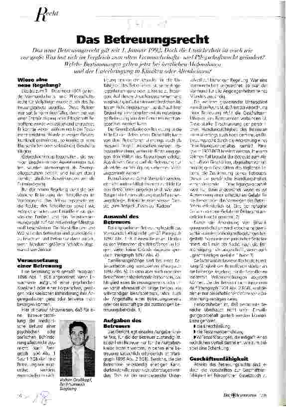 Vorschauseite 1: Das Betreuungsrecht