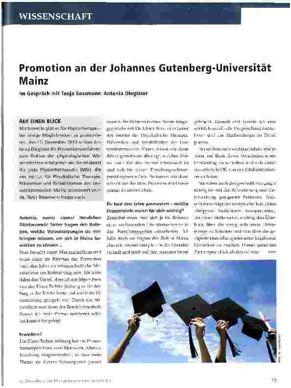 Vorschauseite 1: Promotion an der Johannes Gutenberg-Universität Mainz